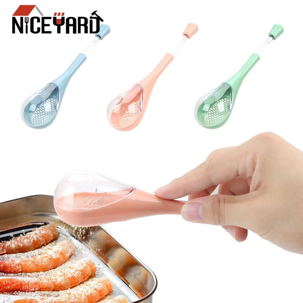 

NICEYARD Barbecue Pepper Salt Spoons Strainer Long Handle Seasoning Scoop Creative Plastic Spice Spoon Kitchen Cooking Tools