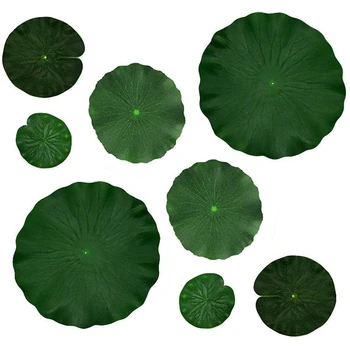 

8Pcs Artificial Simulation Lotus Leaves Floating Foam Lotus Leaves Water Lily Pads Ornaments Fish Pond Pool Aquarium Garden Deco