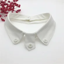 Женский Галстук из шифона и хлопка с леопардовым принтом, джинсовый воротник с пуговицами, искусственный воротник с элегантным съемным воротником, съемный топ с отворотом