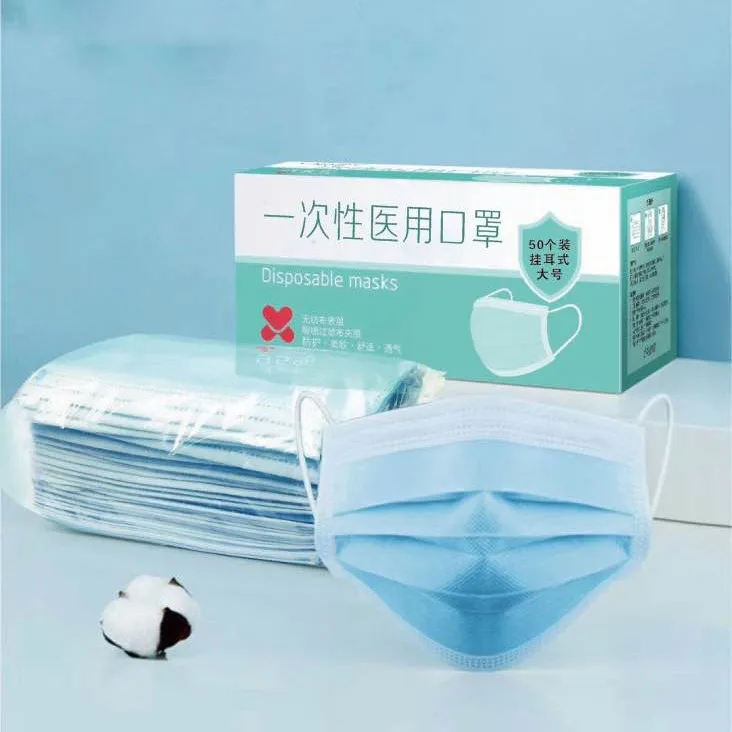 

ProtDesc Disposable Face Mask With Elastic Ear Loop 3 Ply For Blocking Dust Air Pollution Protection Pack Of 50PCS (Strap Style)