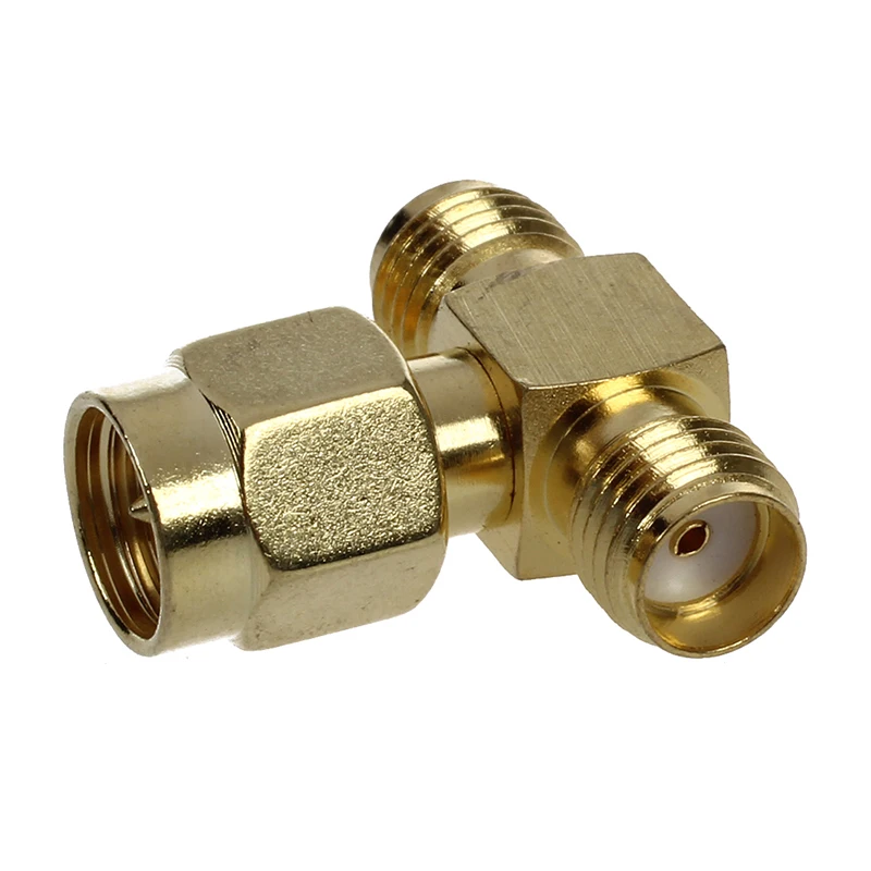 

SMA Male to Two SMA Female Triple T RF Adapter Connector 3 Way Splitter NEW