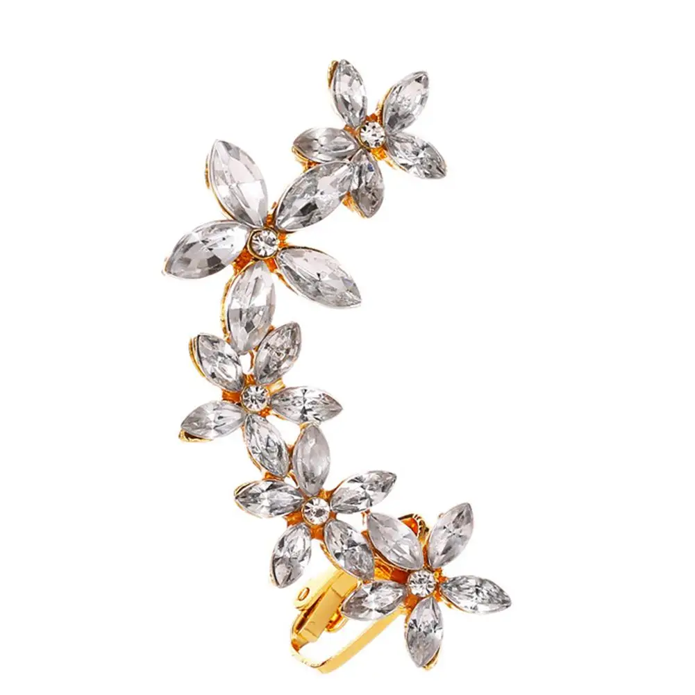 01KC gold Роскошные серьги, стразы, инкрустированные серьги для женщин, вечерние серьги-каффы, Клубные ювелирные изделия для девушек - Окраска металла: 01KC gold
