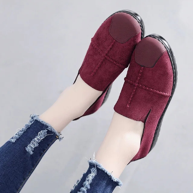 Женская обувь; женская обувь на плоской подошве; лоферы; Повседневная модная брендовая Дизайнерская обувь на плоской подошве; роскошная женская обувь на платформе - Цвет: Красный