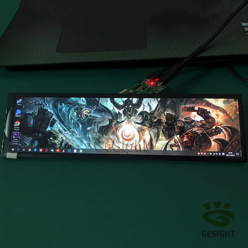 e framboesa, segundo monitor, sub display, 1920x480