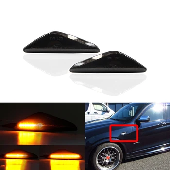 

For BMW E70 E71 E72 X5 X6 F25 X3 2007-2013 Smoked Dynamic Front Amber Led Side Marker Lights Car-Styling