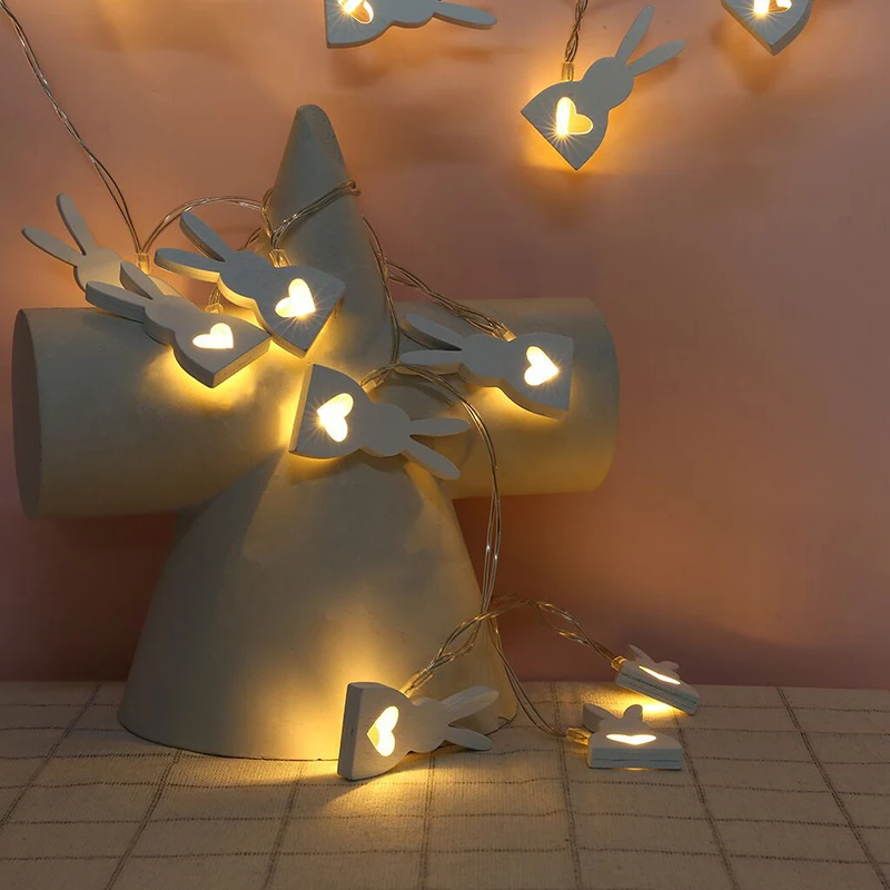 1.6m Creative Easter Egg Rabbit Led String Light Diy Easter Party Home Decoration Light Garland Outdoor Holiday Wedding Ornament