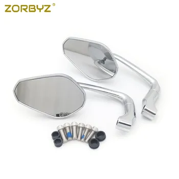 

ZORBYZ Universal Motorcycle Chrome Rearview Side Mirror For Honda Suzuki Cruiser Chopper Street Bike