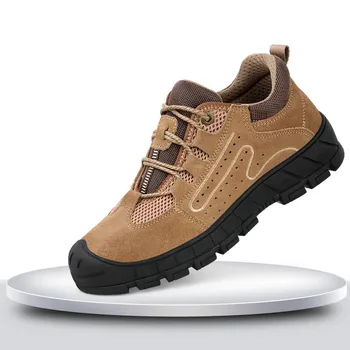 

Safety Shoes Man Steel Head Anti Smashing Anti Puncture Summer Breathable Wear Resistant Labor Comfortable Sneakers Protection