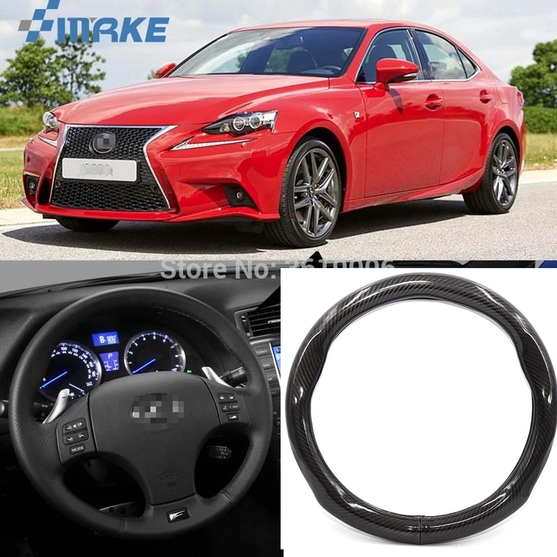 

SmRKE автомобильные аксессуары для Lexus IS, черное углеродное волокно, кожаный чехол на руль, спортивный гоночный автомобиль, Стайлинг
