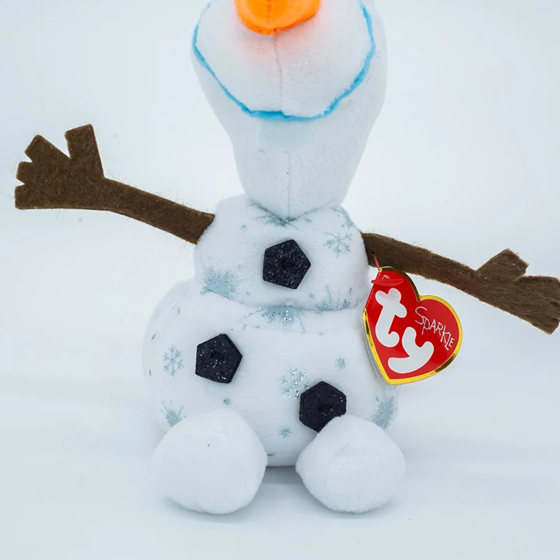 Disney Ty Sparkles Olaf Plush Stuffed Animal Toy Snowman White Sparkles 