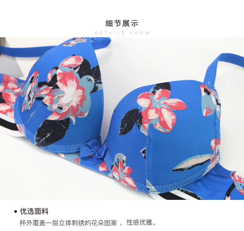 sexy bra panty set New Intimates Floral Black Blue Pink Underwear Push Up Bras Sets ABCDE Cup Print G-String Bra Set Sexy Lingerie Set calvin klein underwear set