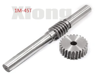 

Outer diameter: 48mm 1M-45Teeths Inner Hole: 8mm Reducer Worm Gear Worm Large Transmission Ratio 45# Steel Turbine Worm 0.24g