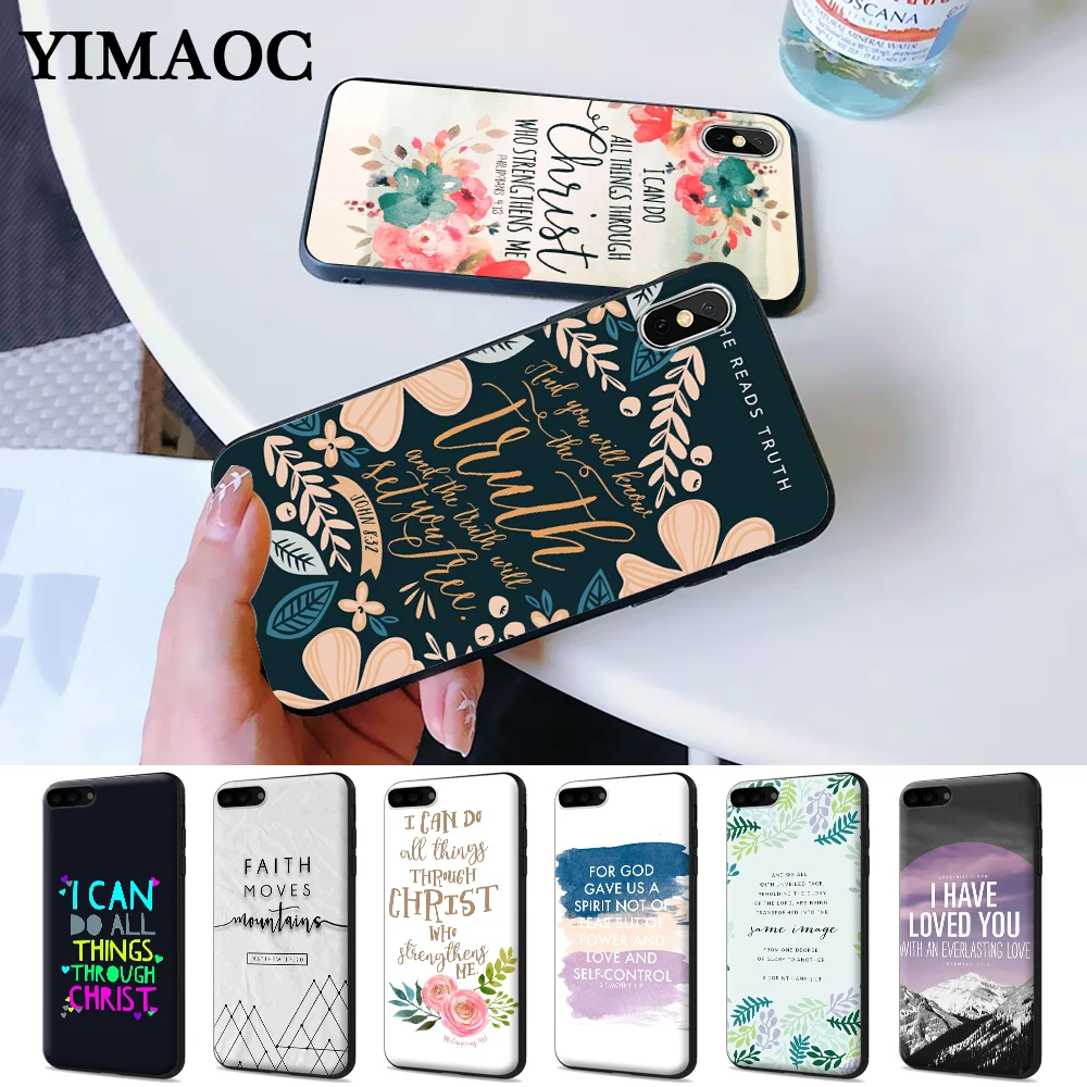 

christian bible quotes jesus Silicone Case for iPhone 5 5S 6 6S Plus 7 8 X XS Max XR