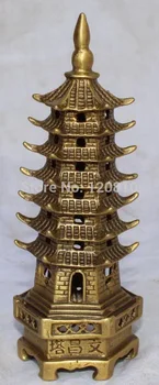 

Chinese Tibet Religion Bronze Copper Buddhism Buddha Stupa Pagoda Tower Statue