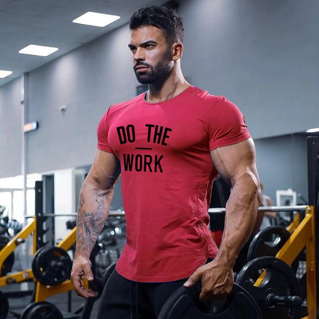 Camiseta de gimnasio para hombre, ropa de Fitness, tops de culturismo, ropa  de entrenamiento de algodón, camisetas de gimnasio para chicos musculosos,  talla grande|t shirt plus size|golds gym t shirtgym t shirt -