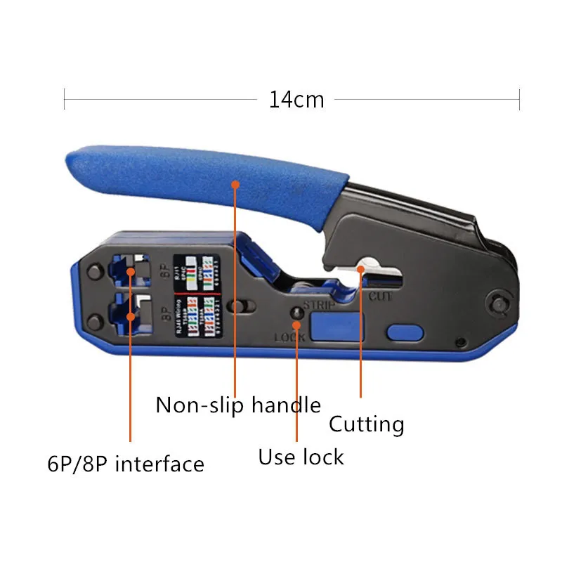 Многофункциональный rj45 Кристалл головка 8P6P сети обжимной инструмент для кабелей зачистки плоскогубцы с провода зачистки экструзии обжима