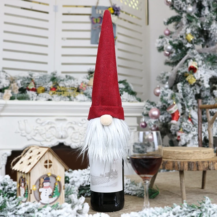 Taoup веселая Рождественская бутылка вина крышка Безликий Санта-Клаус куклы Рождественские украшения стола для дома Рождественские чашки для шампанского сумки