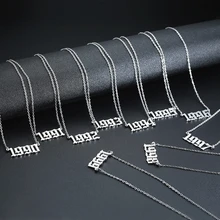 Vnox Мемориал время год рождения колье для Для женщин Регулируемый Нержавеющая сталь Цепочки и ожерелья 1988 1992 1993 1994 1995 1996 1998 1999 2000