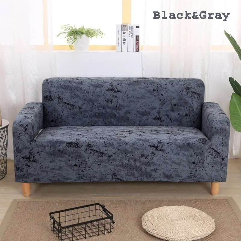 black gray Растягивающиеся чехлы для диванов секционные эластичные чехлы для диванов для гостиной, чехлы для диванов в форме L, чехлы для диванов на одно/два/три сиденья - Цвет: black gray