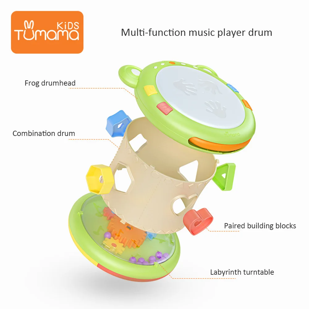  Toy Musical Instrument Kids Baby Hand Drums Children Pat Drum Musical Instruments Baby Toys 6-12 Mo