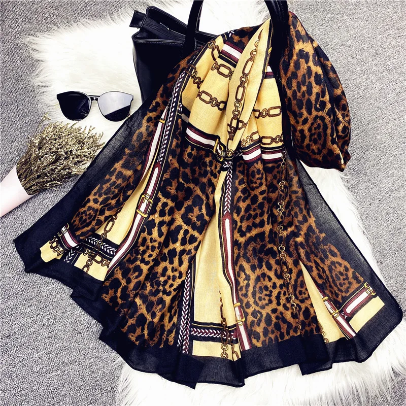 

A Generation of Fat Foreign Trade New Style Leopord Pattern Scarf Korean-style Multi-functional Warm Shawl Cotton Scarf Scarf St