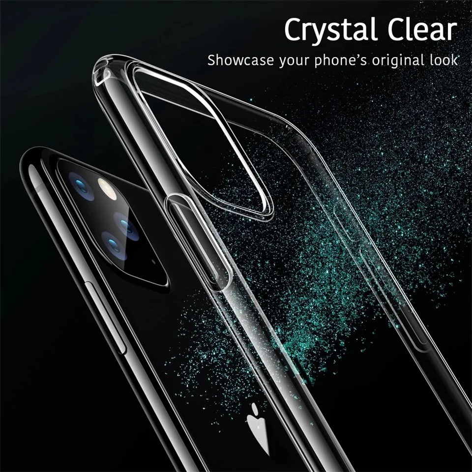 Закаленное стекло + Прозрачный чехол для телефона из ТПУ iPhone 11/Pro/Max/X/XS/XR/Max/8/7/6/5/Plus