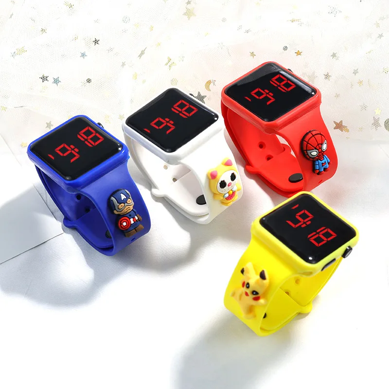 Disney Digital Smart sport watch LED Display Watch Spiderman Cartoon Fashion Student Electronic Boy Girl Children's Gif | Игрушки и
