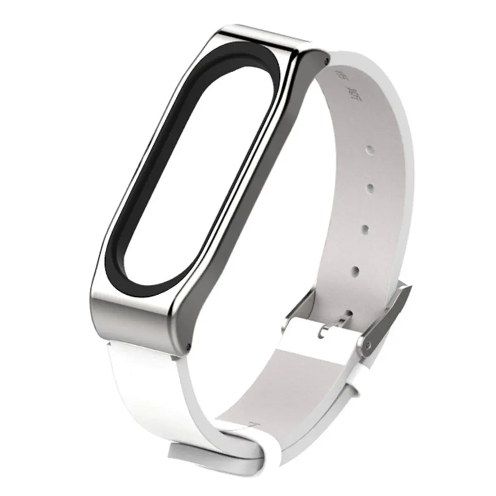 

For Millet Smart Watch Bracelet 3/4 Wristband Universal PU Microfiber Leather Wrist Strap Metal Case Strap Fitness Watch Band