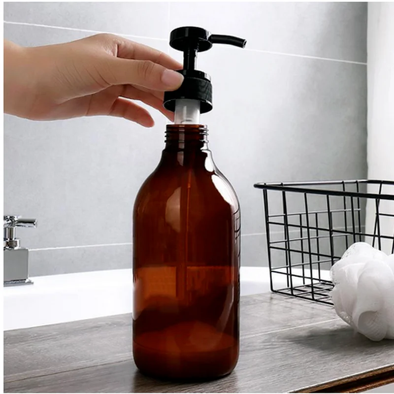 Soap dispenser 300/500 ml bathroom soap dispensers amber shampoo air lotion container press foam pump bottle for bath soap gel and cosmetics soap dispenser bottle foaming soap dispenser refillable plastic bottles foam pump bottle