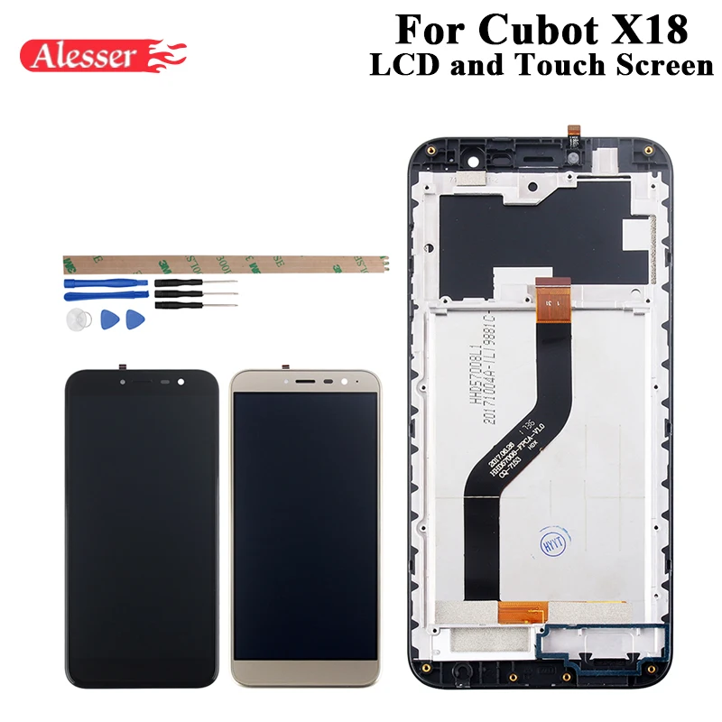 ЖК дисплей Alesser для Cubot X18 + сенсорный экран с рамкой в сборе запчасти ремонта