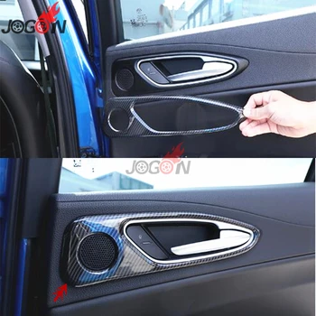 

For Alfa Romeo Giulia 2017 2018 Real Carbon Fiber Car Interior Door Handle Panel Frame Cover Trim