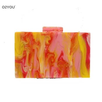 

Women's Bag Fashion orange Messenger Bag for Women Mini Acrylic Bag Shoulder Messenger Bag Clutch Female Designer Wallet Handbag