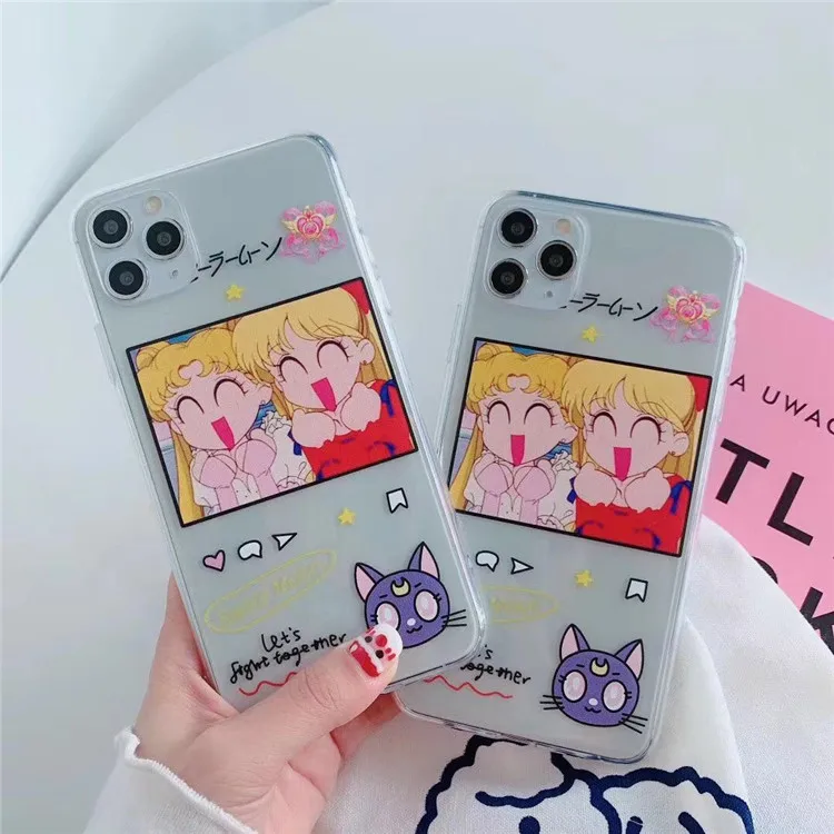 Ins Hot Japanese Anime Sailor Moon Luna Cat Phone Case For iPhone 11 Pro Max XR Xs X 6 6S 7 8 Puls Cases Cute Soft TPU Cover |
