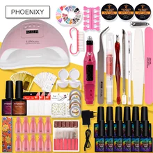 Набор для ногтей, полигелевый набор, 80 Вт, маникюрная лампа, Гель-лак, набор, быстрое строительство для наращивания ногтей, твердый желеобразный гель, полигелевый маникюрный набор