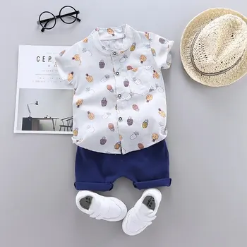 

PatPat 2020 Spring and Autumn New Pineapple Print Short-sleeve Shirt and Solid Pants Set Baby & Toddler Boy Sets