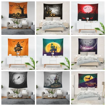 

Halloween Pumpkin Tapestry Blanket Fabric Carpet Wall Decoration Hanging Room Decor Wallcovering Bedroom Accessories Custom