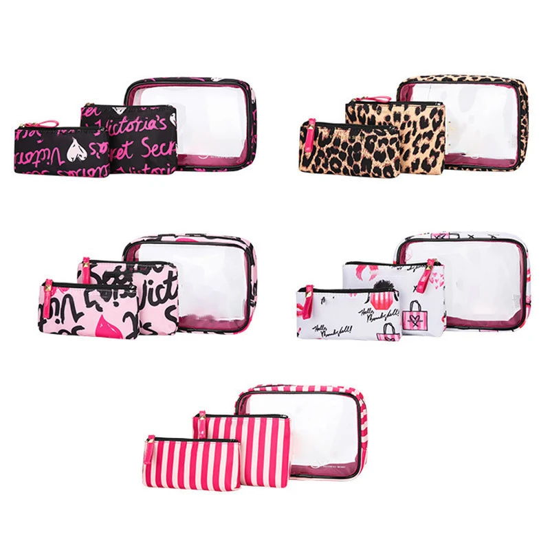 Pouch Makeup-Bag Toiletry-Bags Transparent-Storage Travel Waterproof Women Zipper Large-Capacity