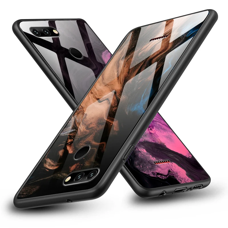 Для Xiaomi Redmi 5A 6A S2 GO Plus модный жесткий чехол из закаленного стекла для телефона Vivo Z5X IQOO NEX AS S1 Pro TPU PC Phone case