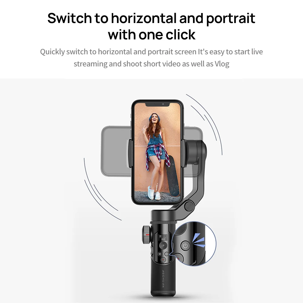 AOCHUAN SMART XR Handheld 3 Axis Gimbal Phone Stabilizer Bluetooth for Android IOS  Samsung Huawei Xiaomi PK Smooth MOZA MINI MX