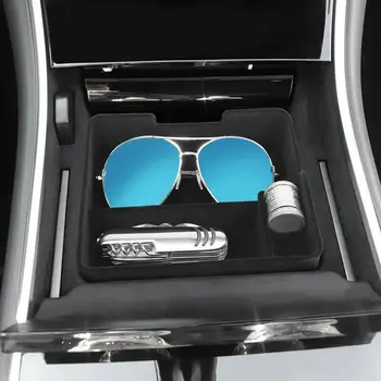 

Car Central Control Storage Box Armrest Box Organizer Tray Locker Flocking Stylish For Tesla Model 3 2017-2019