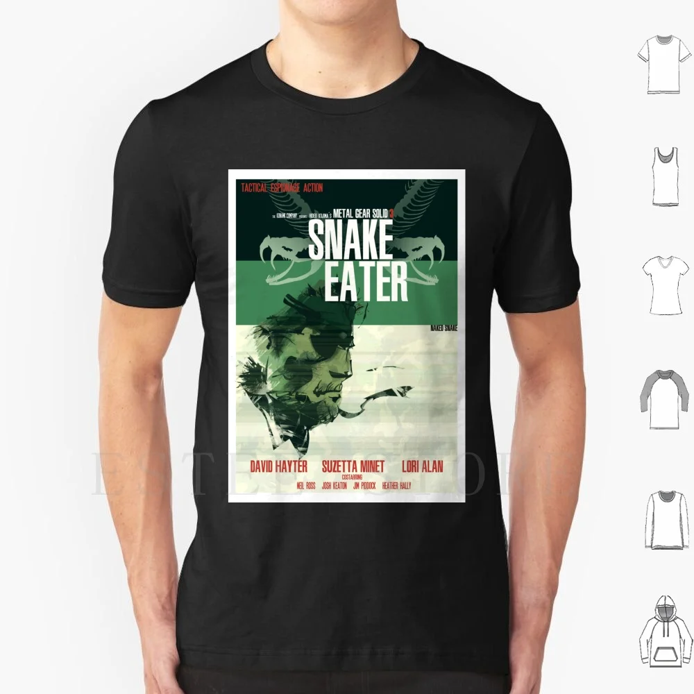 Jungle-Metal Gear Solid 3 : Snake Eater T Shirt Print Cotton Metal Gear Metal Gear Solid Snake Sneak Stealth Movie Straypixel