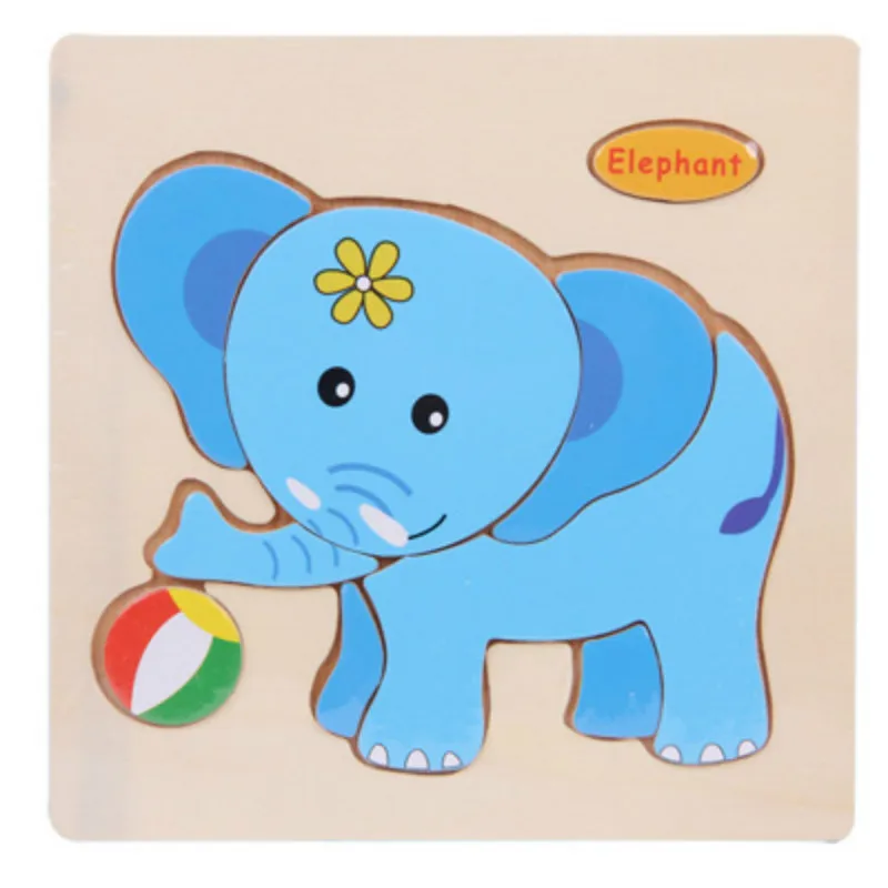Montessori Toys Educational Wooden Toys for Children Early Learning Puzzle 3D Cartoon Kids Exercise Math Match gift