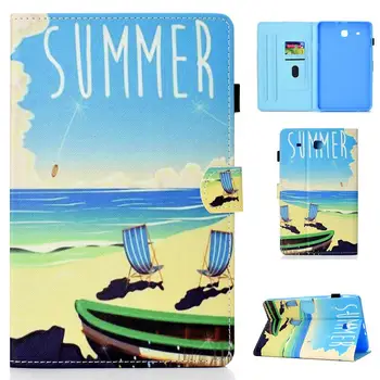 

Case for Samsung Galaxy Tab E 9.6\" SM-T560 T561 9.6 inch Cover Pu Leather Stand Tablet Shell Funda Skin Card Slot Funda coque