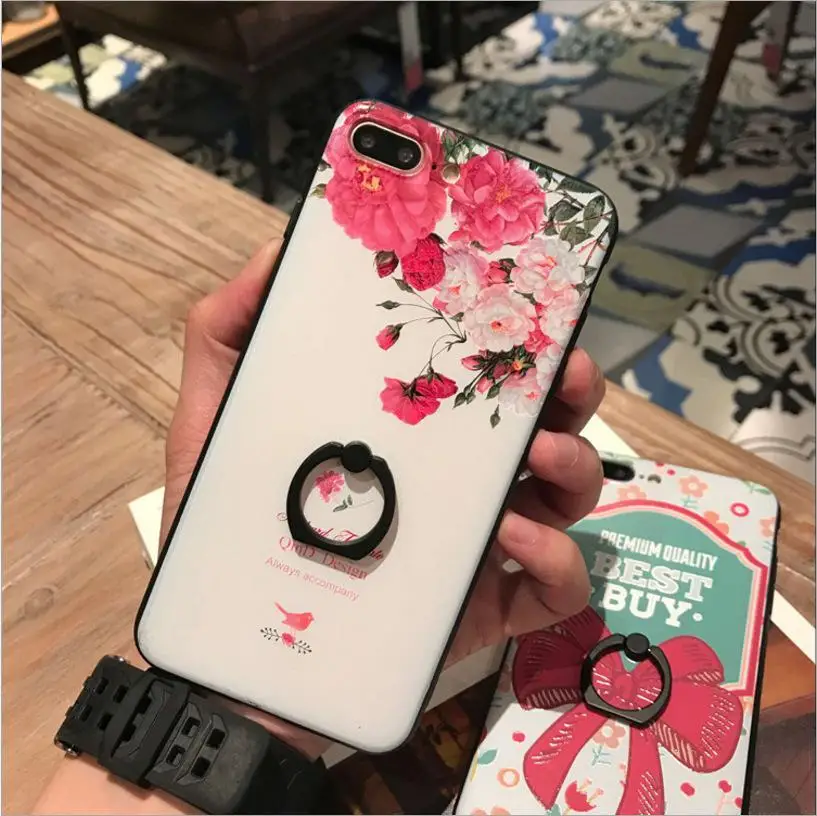 Для iphone Xs max рельефный чехол для телефона 7/8plus кольцевой кронштейн iphone 11 осенне-стойкий полный розовый чехол для телефона - Цвет: Черный
