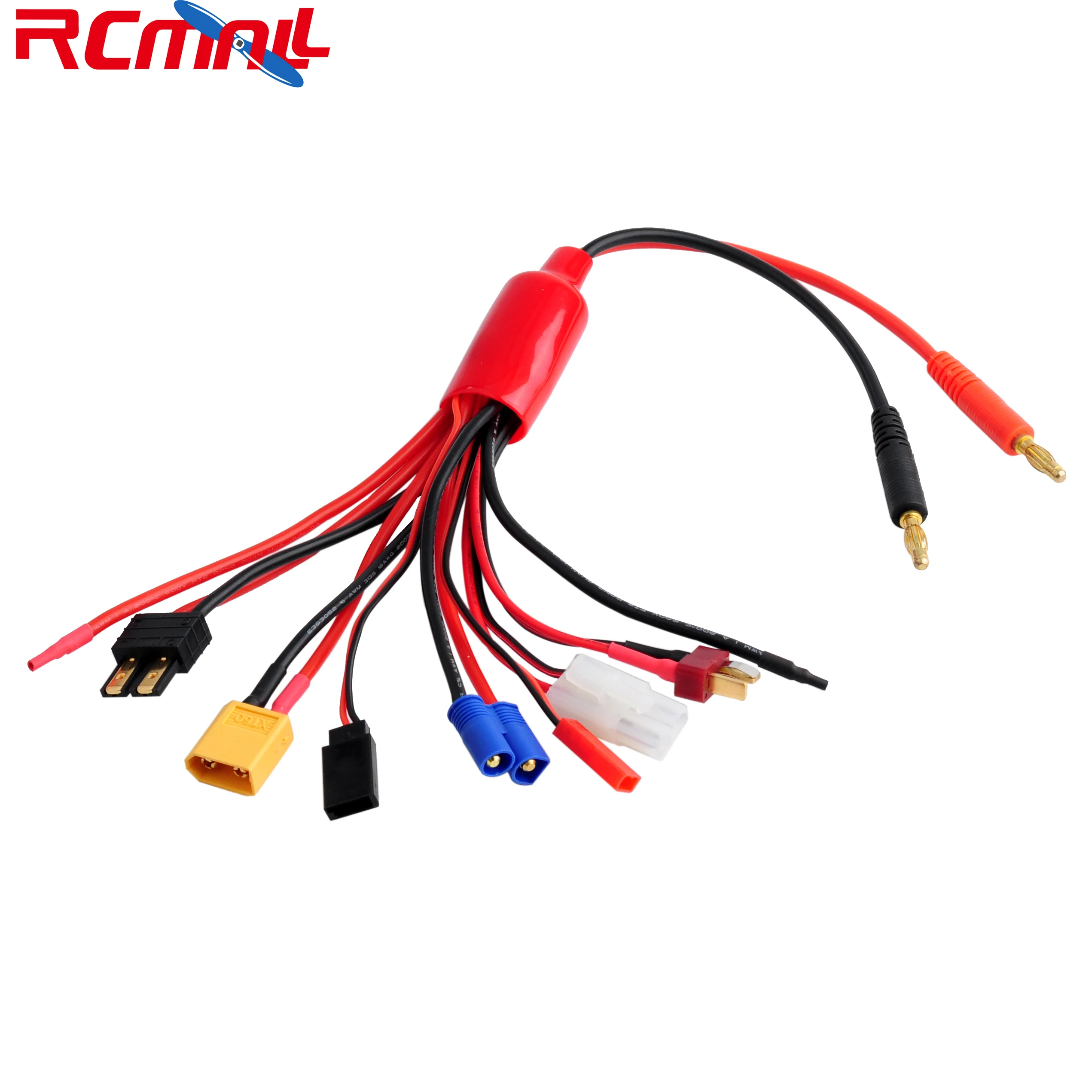 8 in 1 RC Lipo Battery Charger Adapter Connector Splitter Cable Convert Wire for TRX Tamiya EC3 JST Futaba XT60 T- Dean |