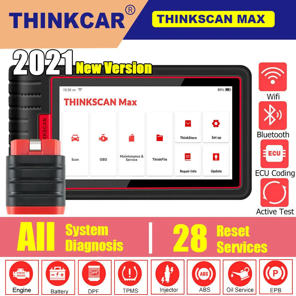 THINKCAR ThinkScan Max Автомобильные диагностические инструменты полная система OBD2 сканер