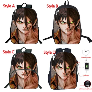 

16inch Students Boys Girls Attack on Titan Rucksack Fashion Surprise Gift Schoolbag Men Women Traval Bag Daily Backpack