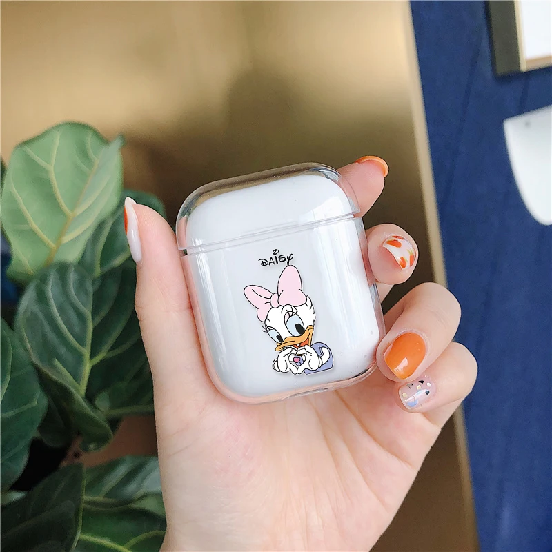 Мультфильм Микки Минни пара чехол для Airpods беспроводные наушники прозрачный защитный чехол для Apple Air Pods 1 2 Наушники
