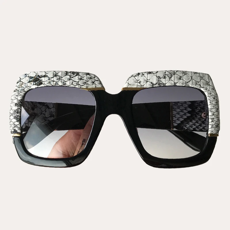 

Snakeskin Pattern Big Sunglasses Women Men Square Frame Vintage Brand Sun Glasses gafas de sol hombre