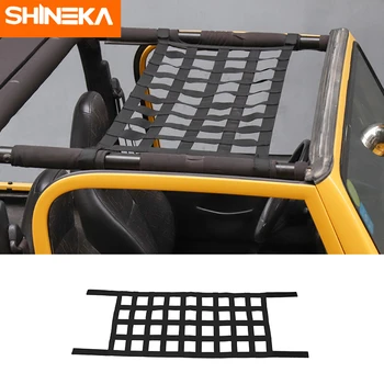 

SHINEKA Black Cargo Net Cover for Jeep Wrangler YJ TJ JK JKU JL1987-2020 Multifunctional Top Roof Storage Bed Rest Network Cover